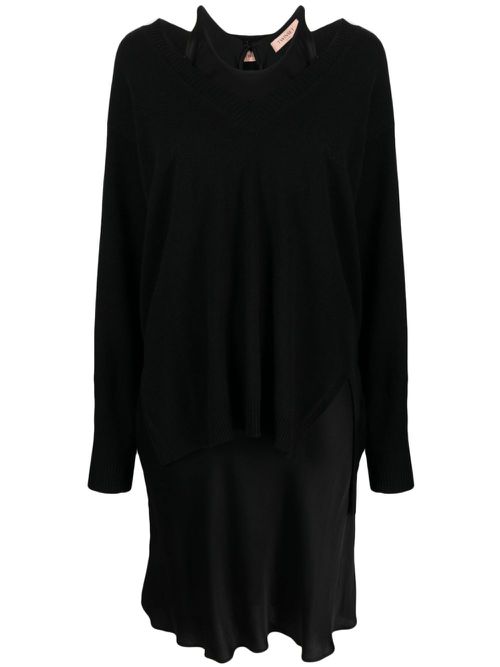Layered jumper dress - Black
