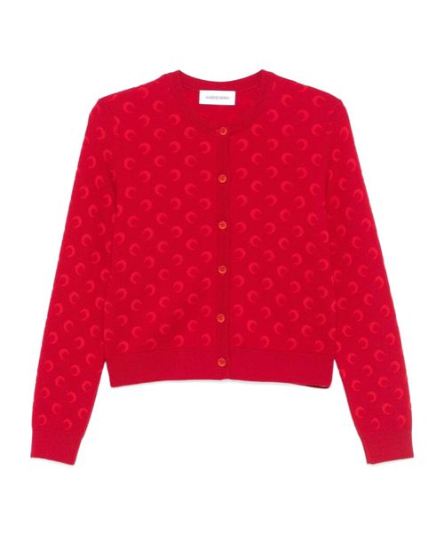 Marine Serre Moon Jacquard Knit Fitted Cardigan