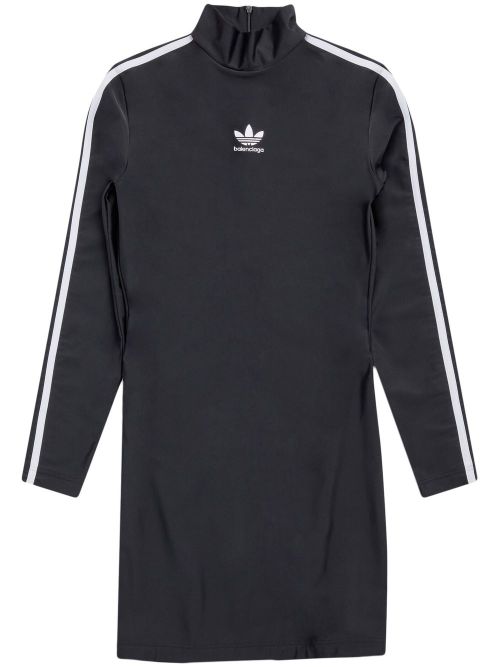 Logo-Embroidered Mini Dress — Black