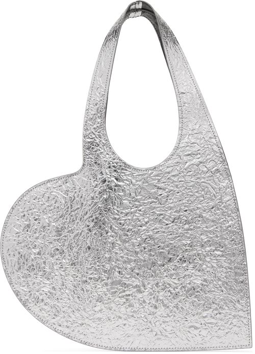 Coperni Silver Foil Mini Heart Tote