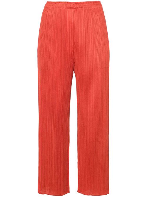 Pleated cropped trousers - Red
