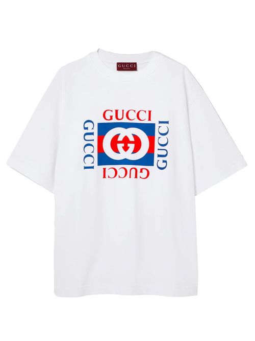 Interlocking G Print Crewneck Dropped-Shoulder T-Shirt