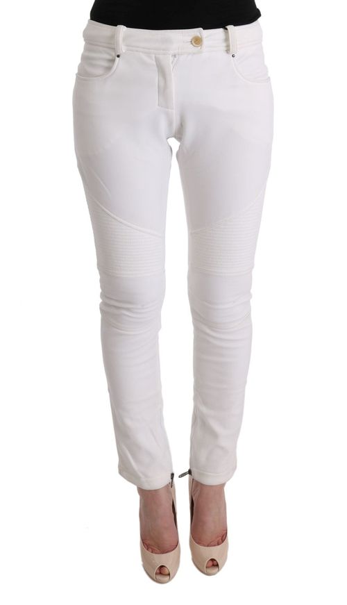Cotton Slim Fit Trousers — White