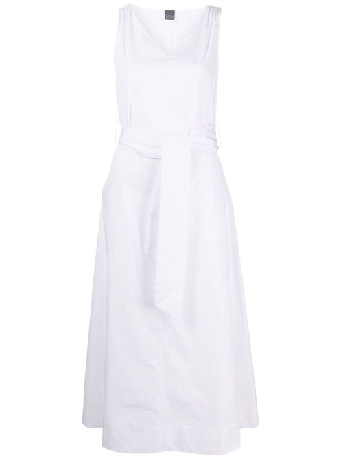 Belted midi dress - White