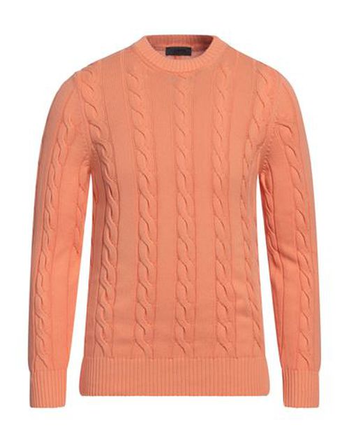 Man Sweater Orange Size 42 Cotton