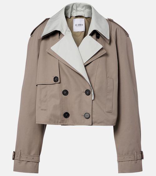 Cropped gabardine trench coat