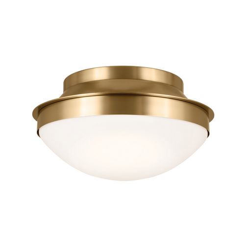 Brushed Natural Brass Two Light Flush Mount from the Bretta Collection