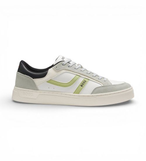 BOSS für Herren. 50562799 Rhys Sneakers weiß, grau 45, Wohnung, Schnürsenkel, Lässig
