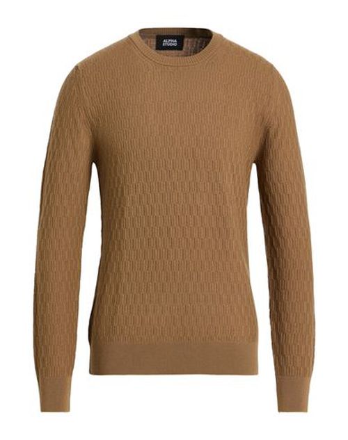 Man Sweater Camel Size 42 Wool