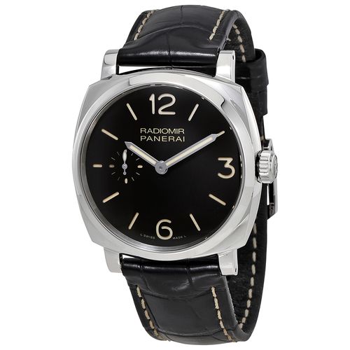 Pre-Owned Radiomir 1940 Hand Wound Black Dial Black Leather Mens Watch PAM00512
