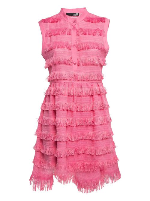 2024 fringes sleeveless dress - Pink