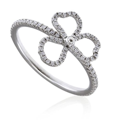 Paper Flowers Diamond Open Flower Ring