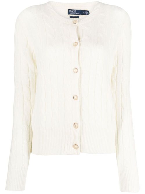 Cable-knit cashmere cardigan - Neutrals