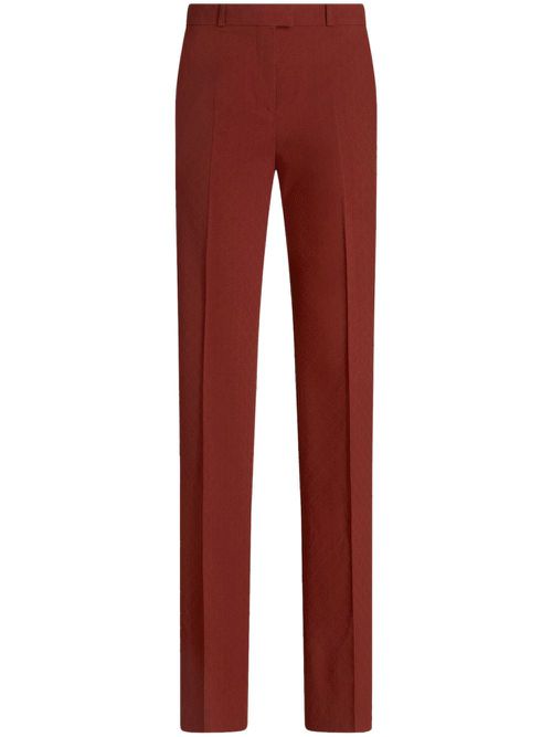 Jacquard straight-leg tailored trousers
