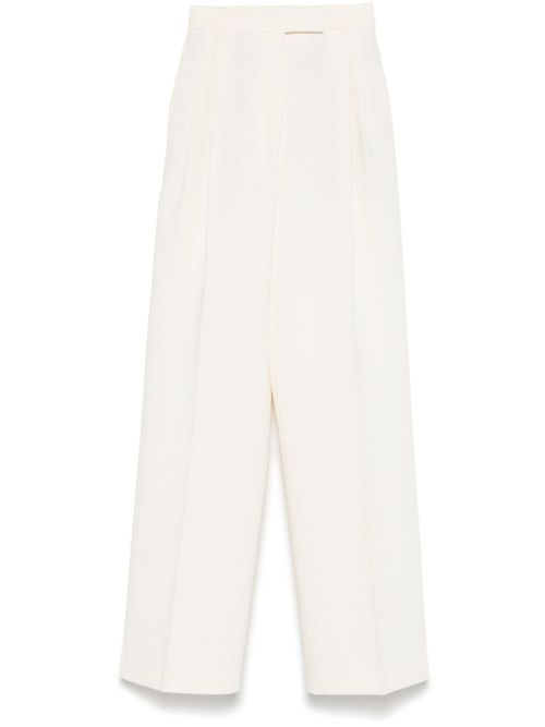 High-waisted tailored trousers - White