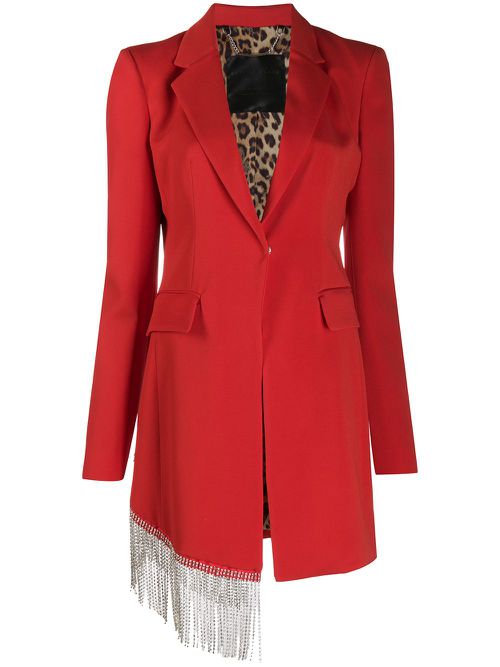 Crystal fringe blazer - Red