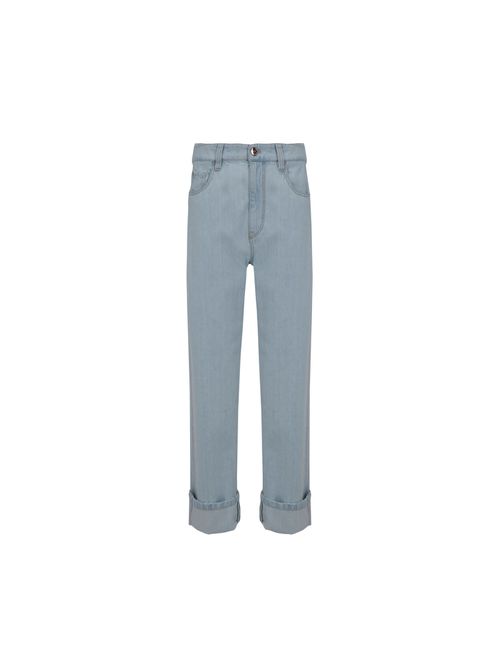 High-waist straight-leg jeans