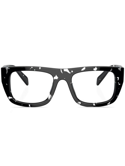 Tortoiseshell rectangle-frame glasses - Black