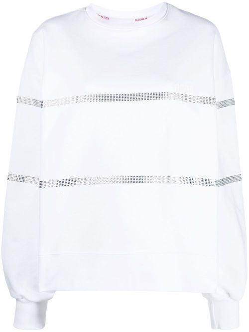 Crystal-embellished cotton sweatshirt - White
