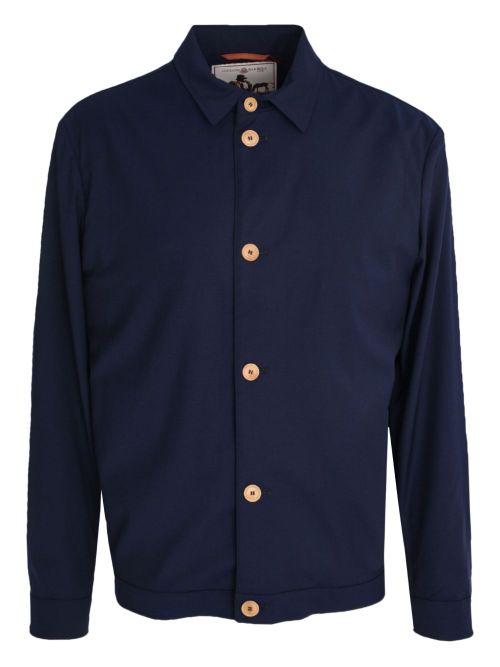 Button-fastening shirt jacket - Blue