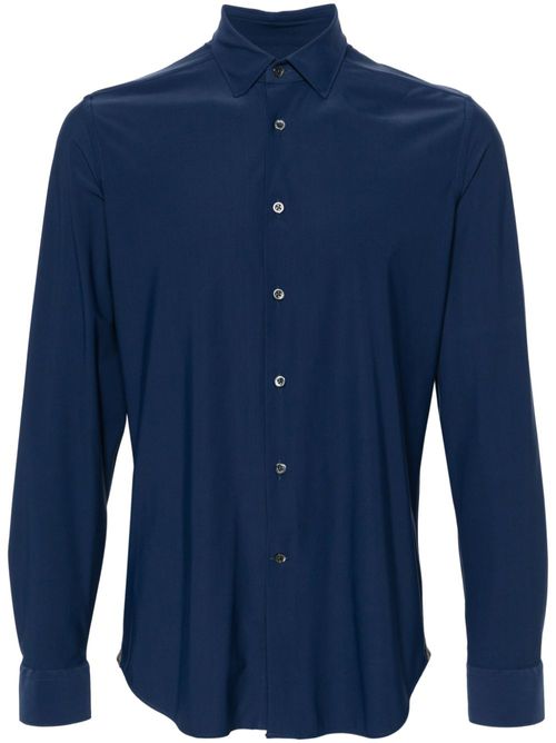 Classic-collar buttoned shirt - Blue