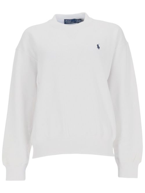 White Logo Crew Neck Sweatshirt
