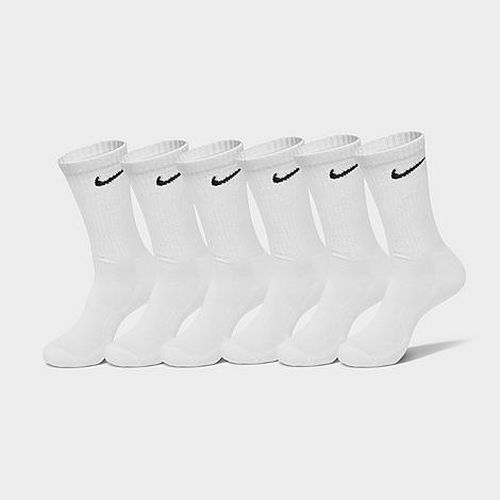 Everyday Cushioned Training Crew Socks (6-Pack) in White/Black