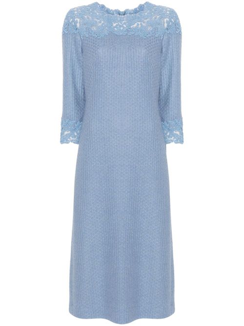 Guipure lace midi dress - Blue