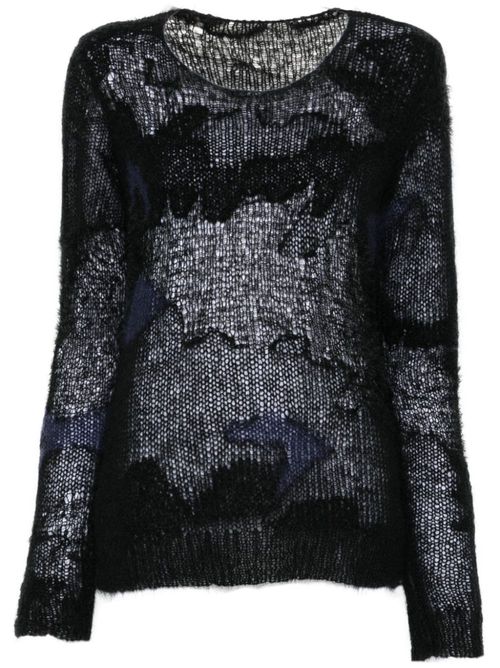 Camouflage-pattern sweater - Black