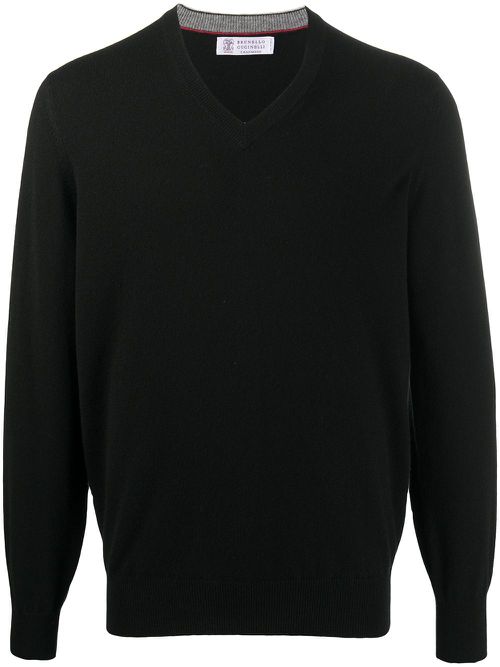 V-neck cashmere jumper - Black