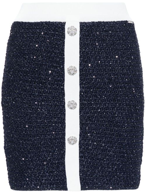 Bouclé mini skirt - Blue