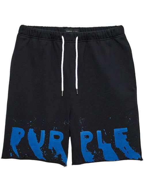 Logo-print cotton shorts - Black