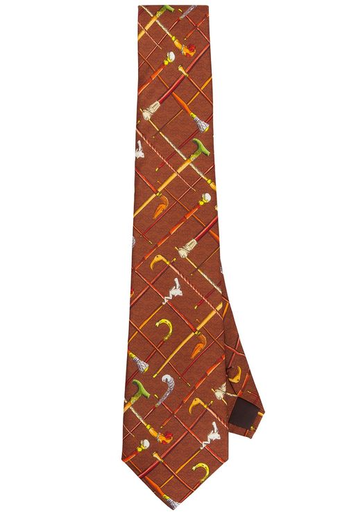 Drôle De Monsieur Cravate Cannes in Brown - Cognac. a