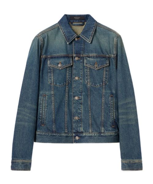 Cotton denim jacket with Horsebit