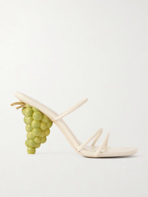 Grape Leather Sandals - White