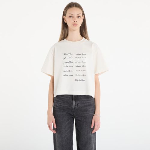 T-shirt Calvin Klein Jeans Ss Cropped Boxy Grap Tee White