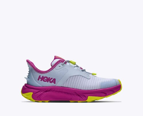 HOKA Transport Freedom Shoes in Mineral Blue/Fuchsia