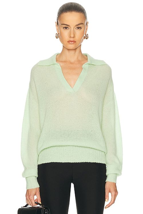 TOM FORD Polo Knit Top in Glass Green - Mint. L also in