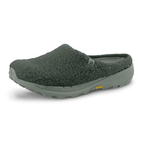 Topo Athletic Women's Revive Lightweight Comfortable 3MM Drop Recycled Fleece Natural Recovery Shoes, Everyday Wear Slippers, Grey/Grey
