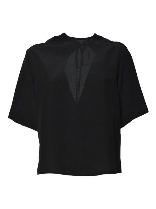 Open-back blouse - Black