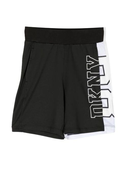 DKNY Kids Logo-Printed Panelled Bermuda Shorts