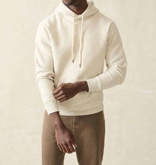 High Standard Fleece Hoodie In Antique Ivory Heather