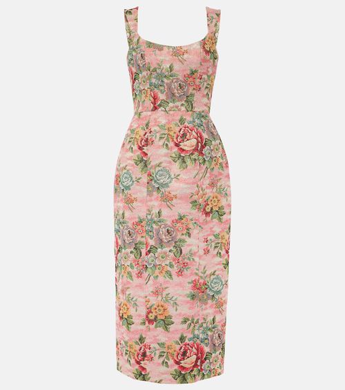 Floral bustier midi dress