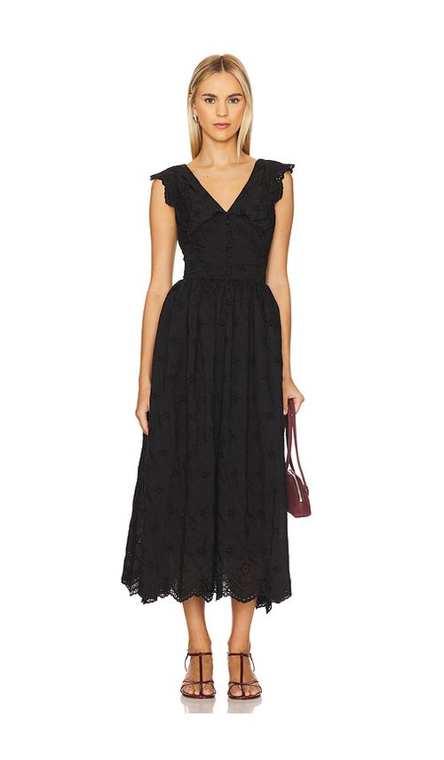 Tularosa Sofie Midi Dress in Black.  XS. Also in L, M, S