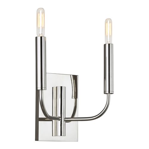 Visual Comfort Studio Brianna 2-Light Wall Sconce in Polished Nickel by Ellen Degenere