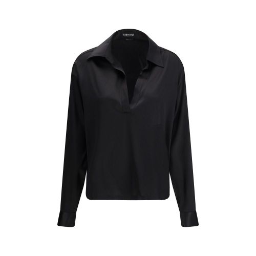 Stretch Silk Shirt — Black