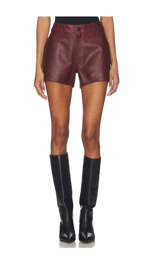 DL1961 Zoie Leather Short in Red. 29. Also , 24, 25, 27