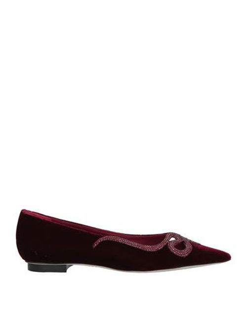 Woman Ballet flats Burgundy Size 10 Textile fibers