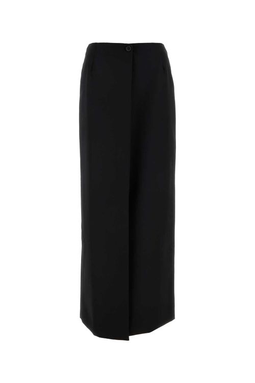 Virgin Wool Blend Skirt — Black