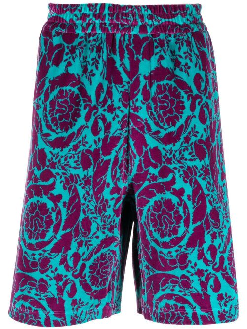 Abstract pattern Bermuda shorts - Blue
